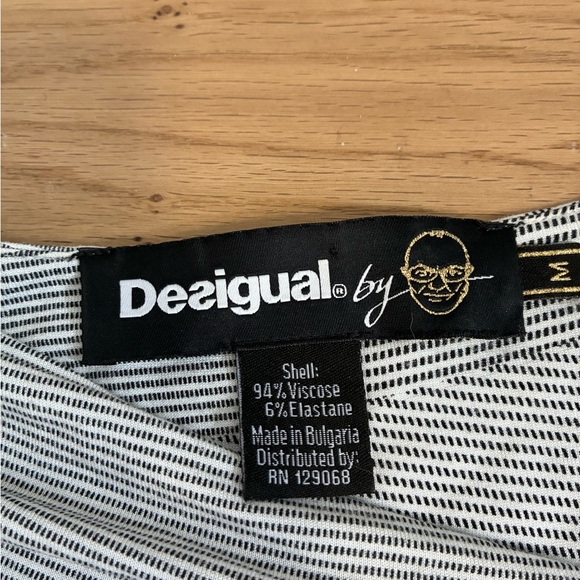 Desigual x Christian Lacroix Amber Dress M Grayscale Asymmetrical Knit Sheath - Picture 2 of 6